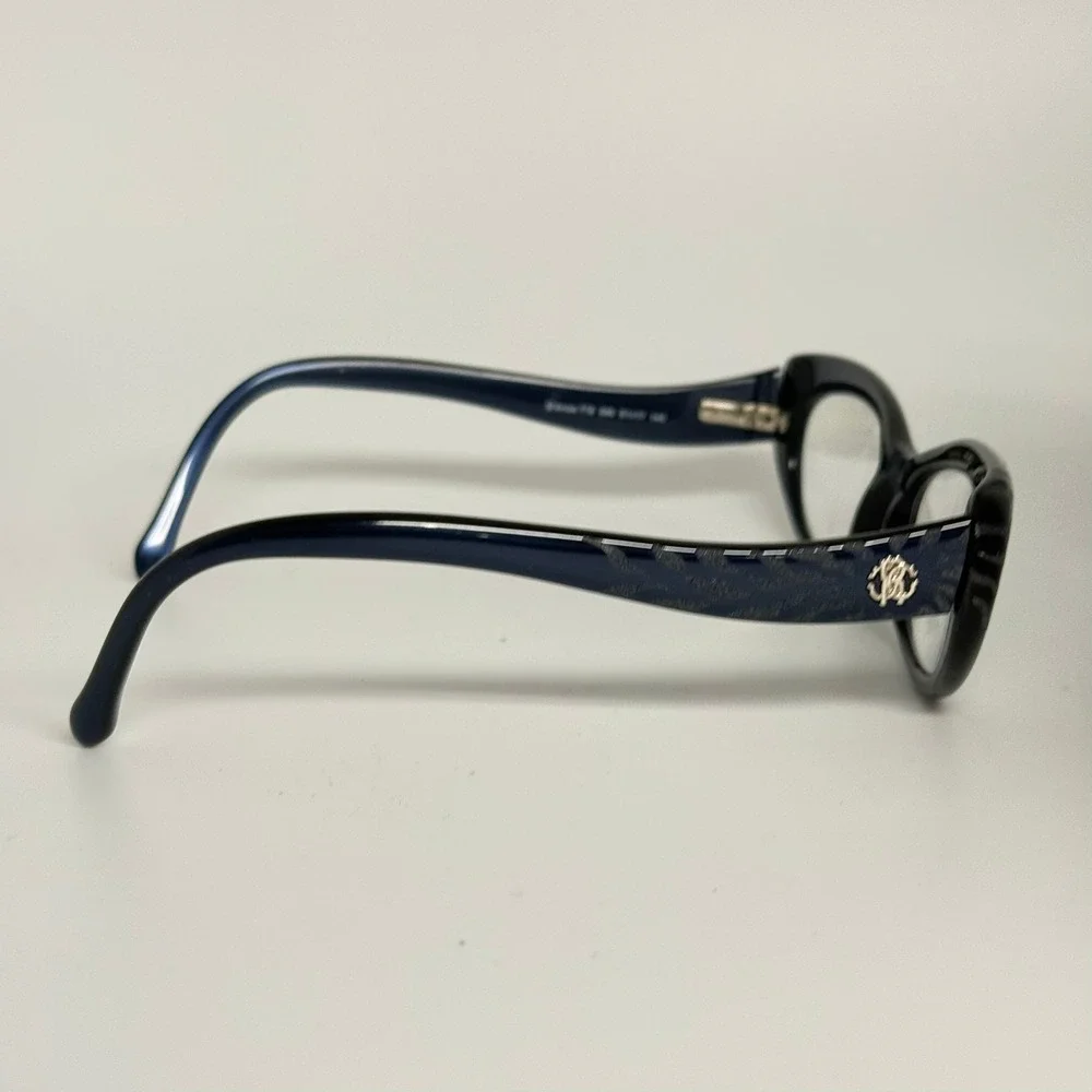 Roberto Cavalli D'Arros‎ 778 Navy Blue Cat Eye Eyeglasses Frames Italy 51-17-140